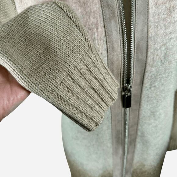 Conrad C Collection Pink & Tan Ombre Knit Zip Jacket Chic Spring Cardigan Size 8 - Picture 10 of 10